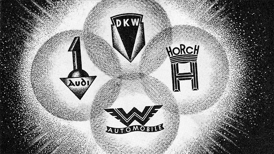 1933: 四环徽标——四品牌联合