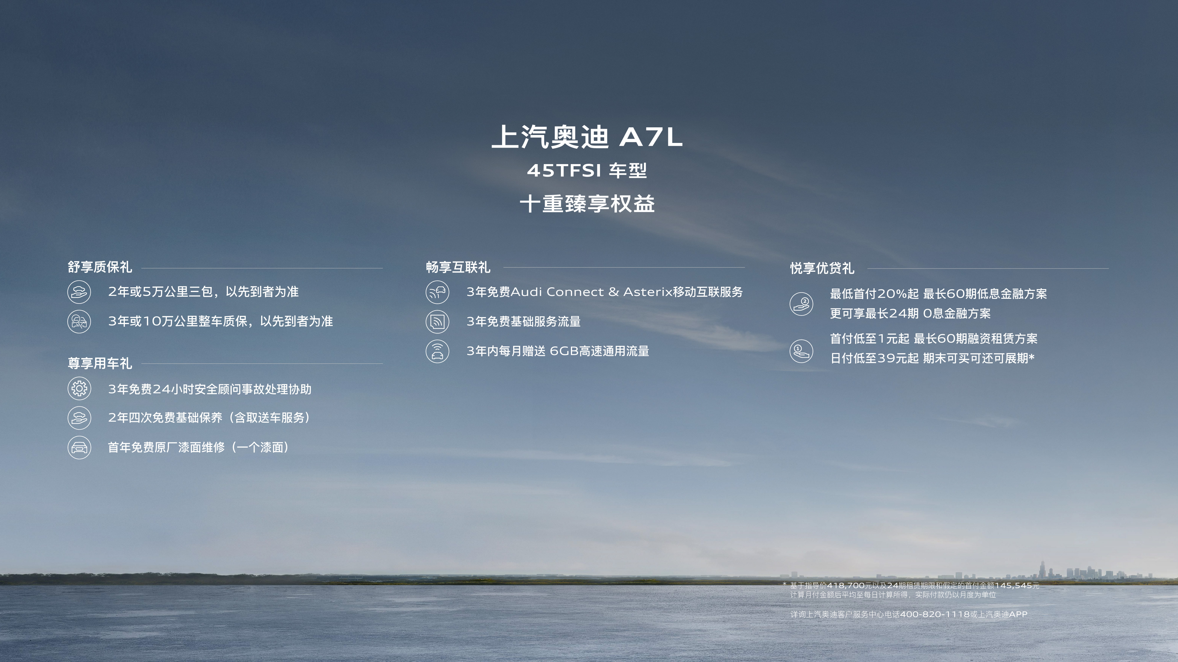 奥迪A7L：售价权益
